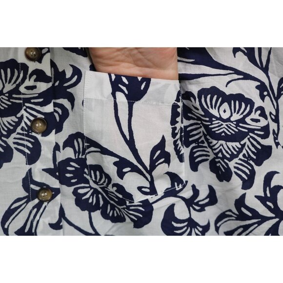 Soft Surroundings Short Sleeve Button Up Blouse-Size XL-Floral-Beachy - Picture 4 of 11